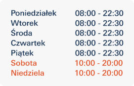 Wakacyjne godziny otwarcia