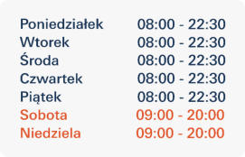 Godziny otwacia wrzesień